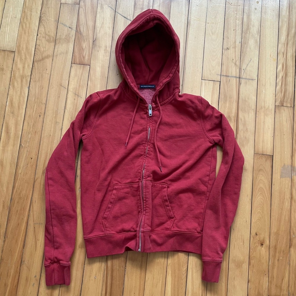 Brandy Melville Red Zip-Up Hoodie